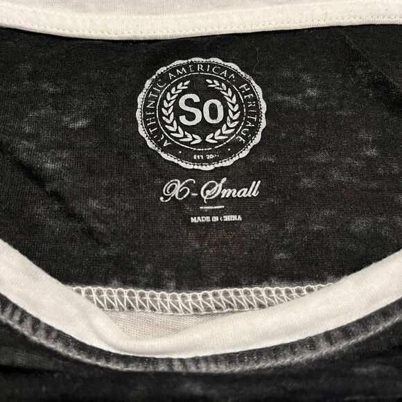 SO Black & White Jersey Style Sheer T-Shirt Women’s XS - Picture 3 of 5